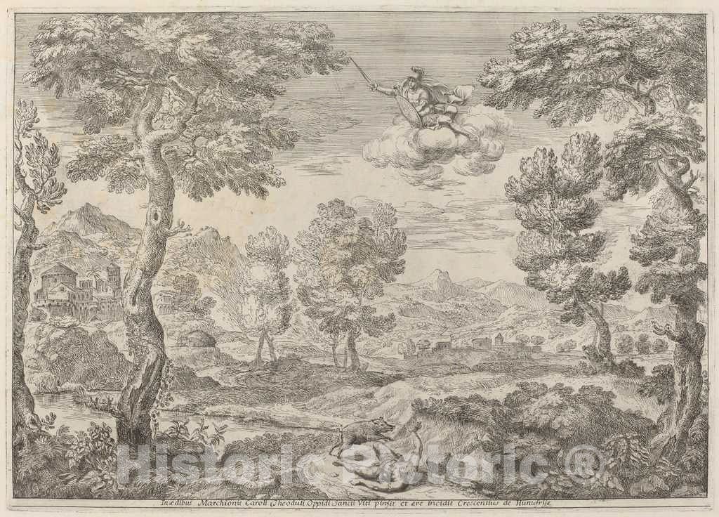 Art Print : Crescenzio Onofri, Mars's Revenge on Adonis, 1696 - Vintage Wall Art