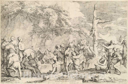 Art Print : Salvator Rosa, The Crucifixion of Polycrates, c. 1662 - Vintage Wall Art