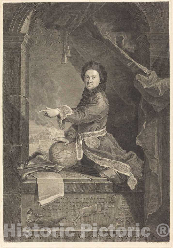 Art Print : DaullÃ© After Levrac-Tournieres, Pierre Louis Moreau de Maupertuis, 1741 - Vintage Wall Art