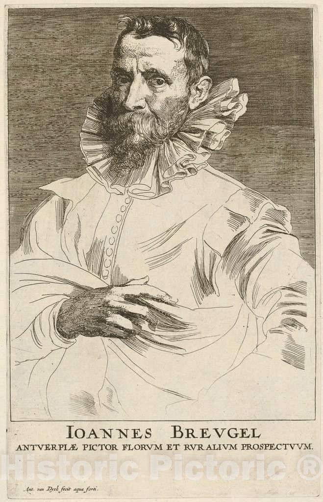 Art Print : Sir Anthony Van Dyck, Jan Bruegel The Elder, c.1634 - Vintage Wall Art