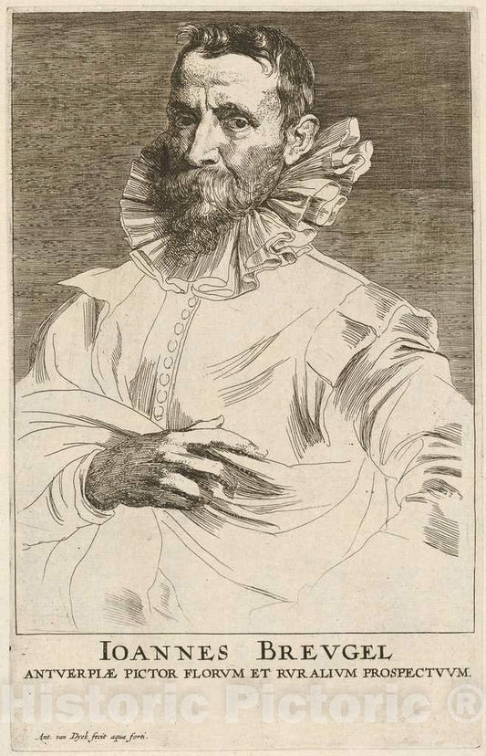Art Print : Sir Anthony Van Dyck, Jan Bruegel The Elder, c.1634 - Vintage Wall Art