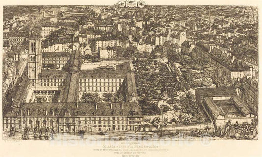 Art Print : Charles Meryon, CollÃ¨ge Henri IV, Paris, ou LycÃ©e NapolÃ©on (Henry IV College or Napoleon School), c.1864 - Vintage Wall Art