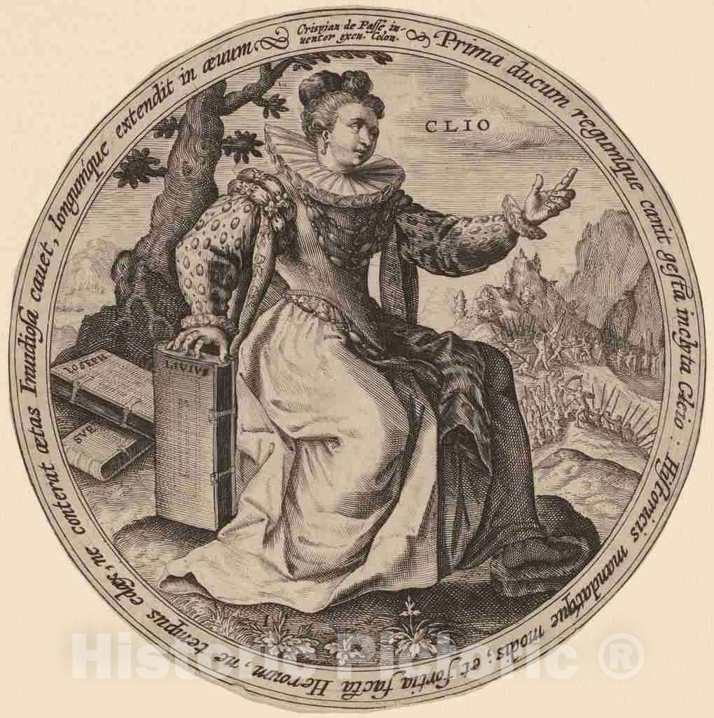 Art Print : Crispijn de Passe I, Clio - Vintage Wall Art