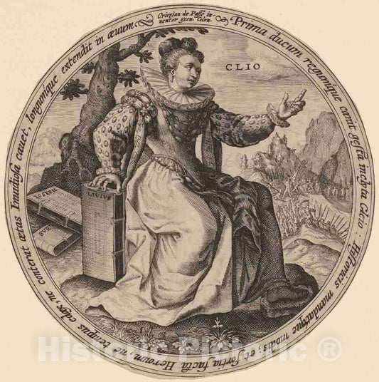 Art Print : Crispijn de Passe I, Clio - Vintage Wall Art