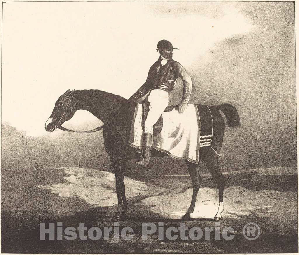 Art Print : Courtin After Gericault, British Horse and Jockey, 1822 - Vintage Wall Art