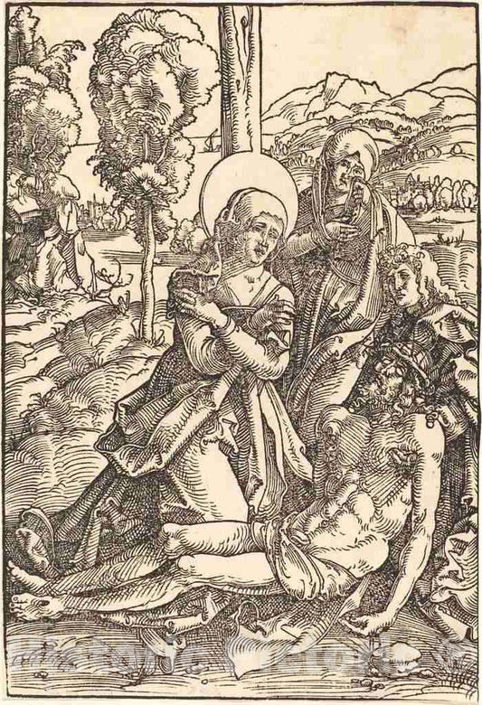 Art Print : Hans Baldung Grien, The Lamentation, 1510 - Vintage Wall Art