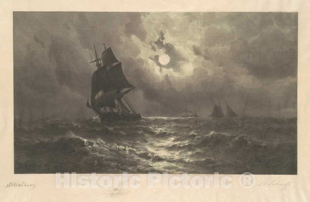 Art Print : Schoff, After M. F. H. de Haas, Going Westward, 1888 - Vintage Wall Art