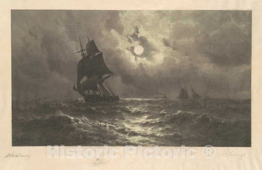 Art Print : Schoff, After M. F. H. de Haas, Going Westward, 1888 - Vintage Wall Art