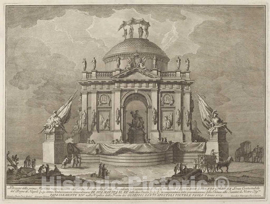 Art Print : Vasi After Palazzi, A Temple Dedicated to Peace, for The Chinea Festival, 1773 - Vintage Wall Art