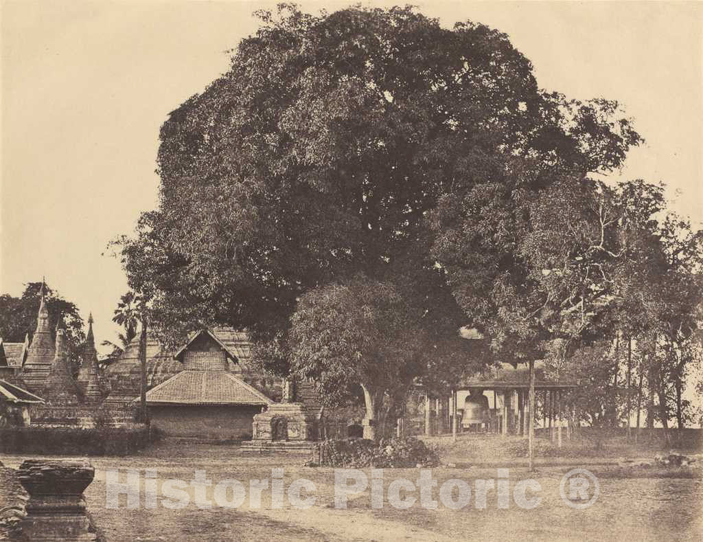 Art Print : Linnaeus Tripe, Rangoon: Great Bell of The Shwe Dagon Pagoda, November 1855 - Vintage Wall Art