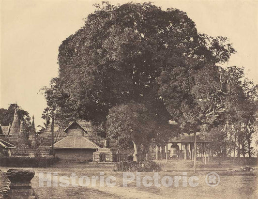 Art Print : Linnaeus Tripe, Rangoon: Great Bell of The Shwe Dagon Pagoda, November 1855 - Vintage Wall Art