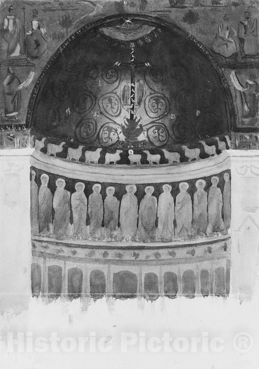Art Print : John Singer Sargent - Apse Mosaic, San Clemente, Rome : Vintage Wall Art