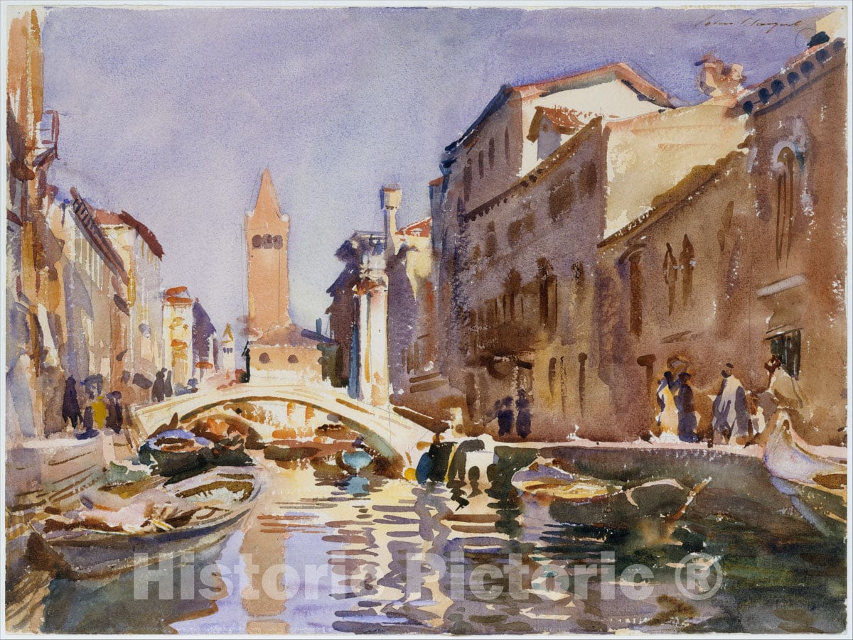 Art Print : John Singer Sargent - Venetian Canal : Vintage Wall Art