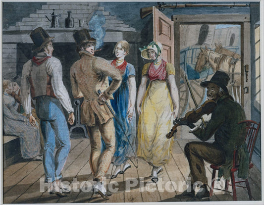 Art Print : John Lewis Krimmel - Merrymaking at a Wayside Inn : Vintage Wall Art