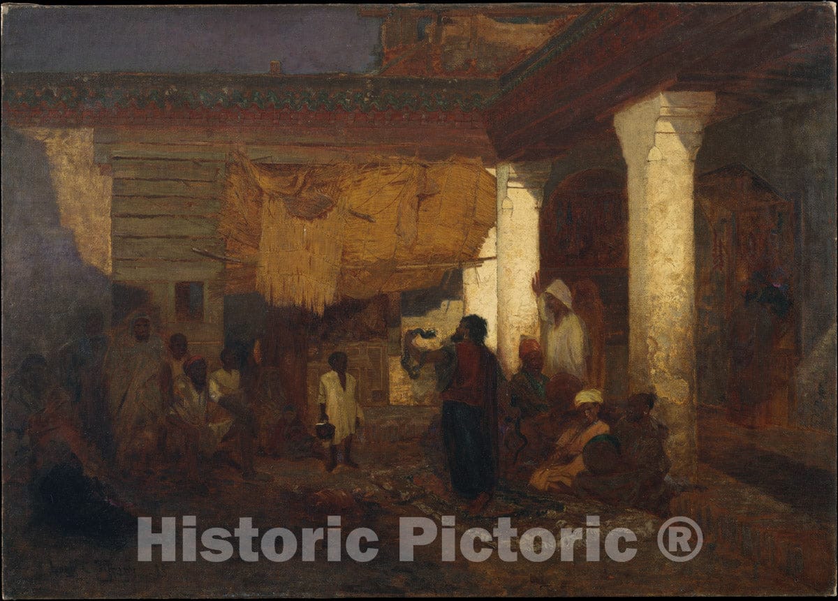 Art Print : Louis Comfort Tiffany - Snake Charmer at Tangier, Africa : Vintage Wall Art
