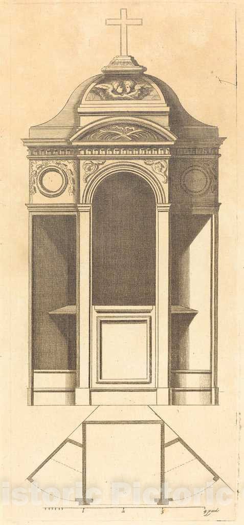 Art Print : Jean Le Blond, Plan et Elevation des Plus Beaux confessionnaux de Paris, tres fidelemant mesure, 1688 - Vintage Wall Art