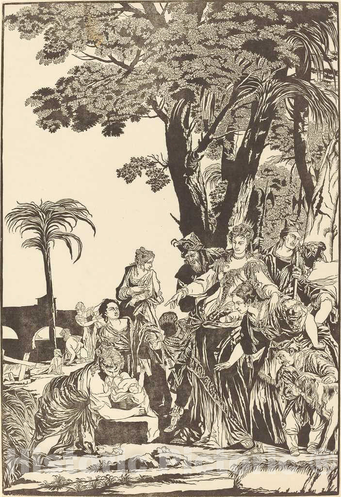 Art Print : Jackson After Veronese, The Finding of Moses, 1741 - Vintage Wall Art