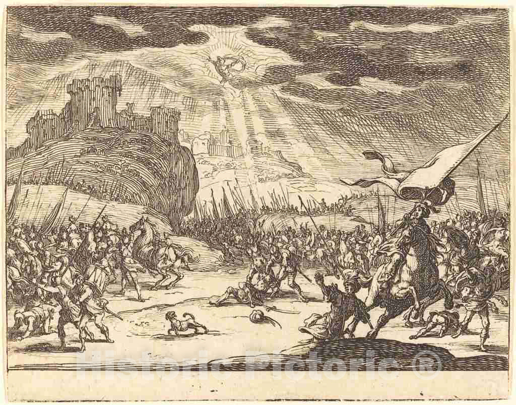 Art Print : Jacques Callot, Conversion of Paul, 1635 - Vintage Wall Art