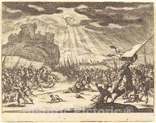 Art Print : Jacques Callot, Conversion of Paul, 1635 - Vintage Wall Art