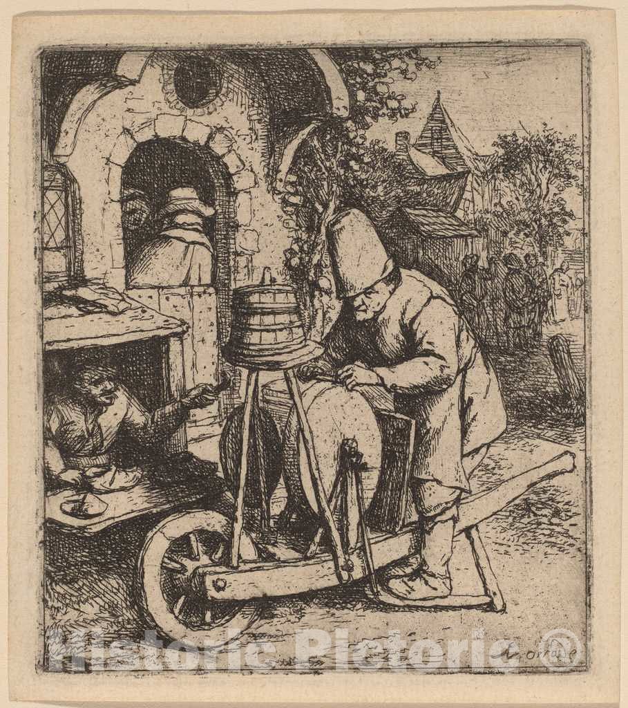 Art Print : Adriaen Van Ostade, Knife Grinder, 1682 - Vintage Wall Art