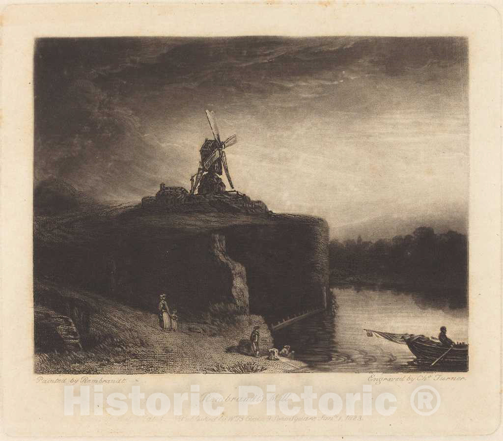 Art Print : Turner After Rembrandt, The Mill, 1823 - Vintage Wall Art