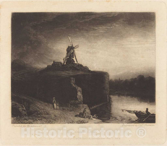 Art Print : Turner After Rembrandt, The Mill, 1823 - Vintage Wall Art