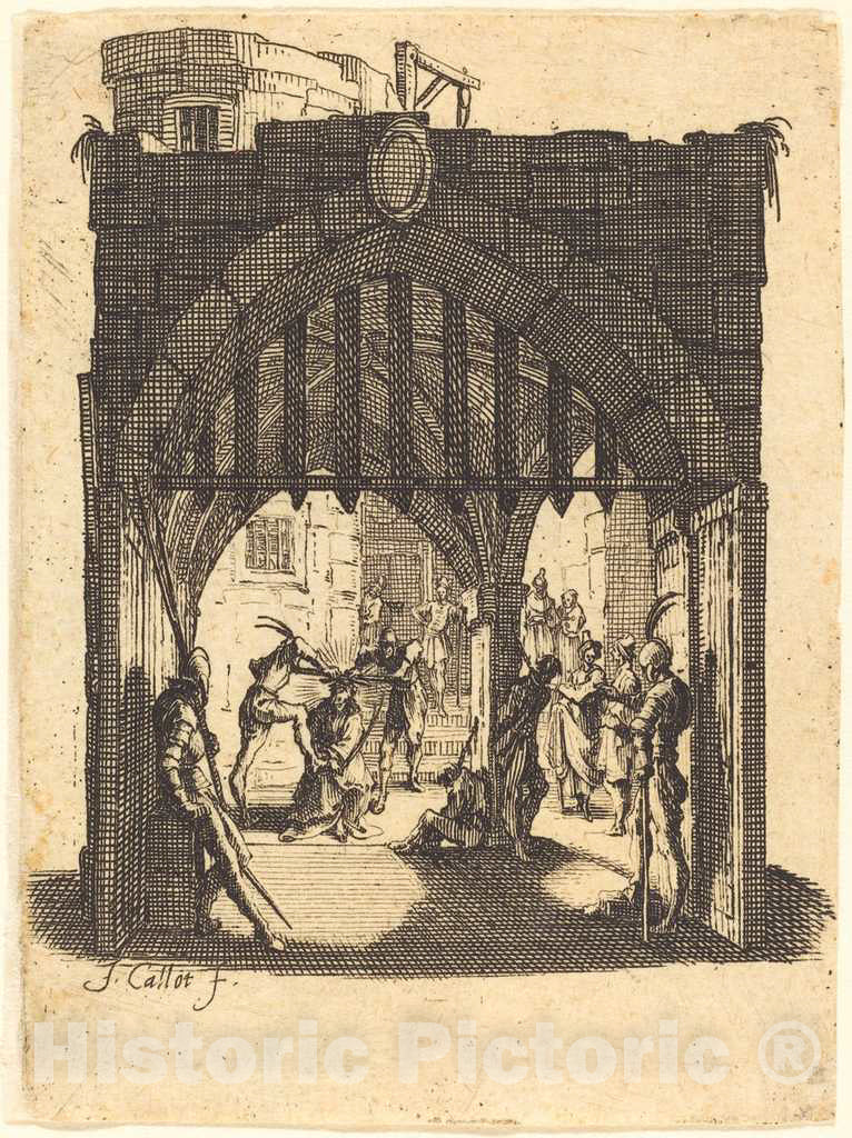 Art Print : Jacques Callot, The Crowning with Thorns, c.1625 - Vintage Wall Art