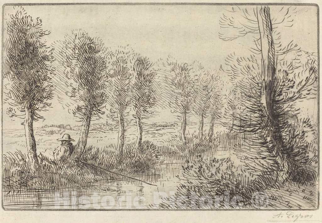 Art Print : Alphonse Legros, Near The Mill (Pres du Moulin) - Vintage Wall Art