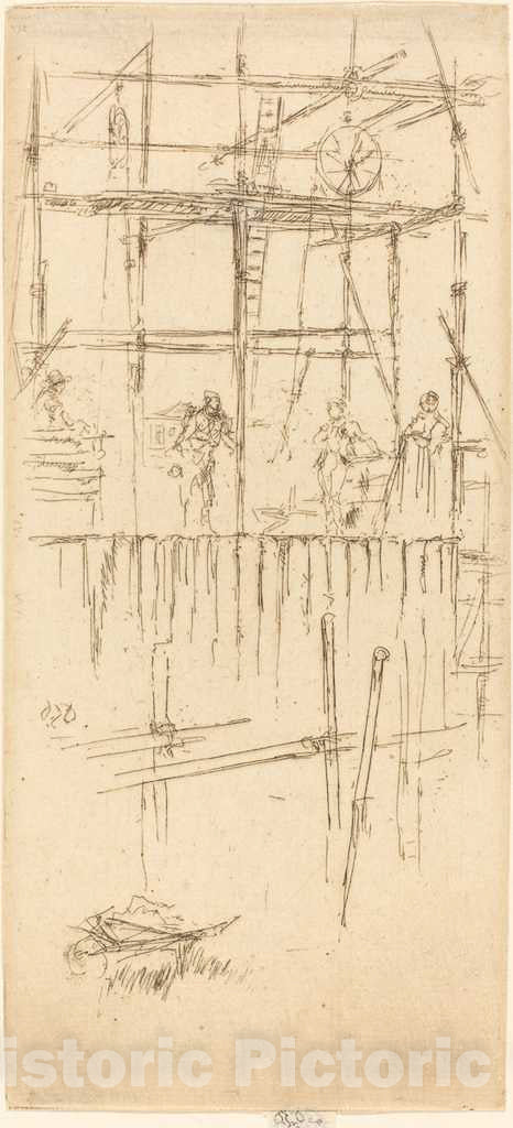 Art Print : James McNeill Whistler, Savoy Scaffolding, c. 1887 - Vintage Wall Art