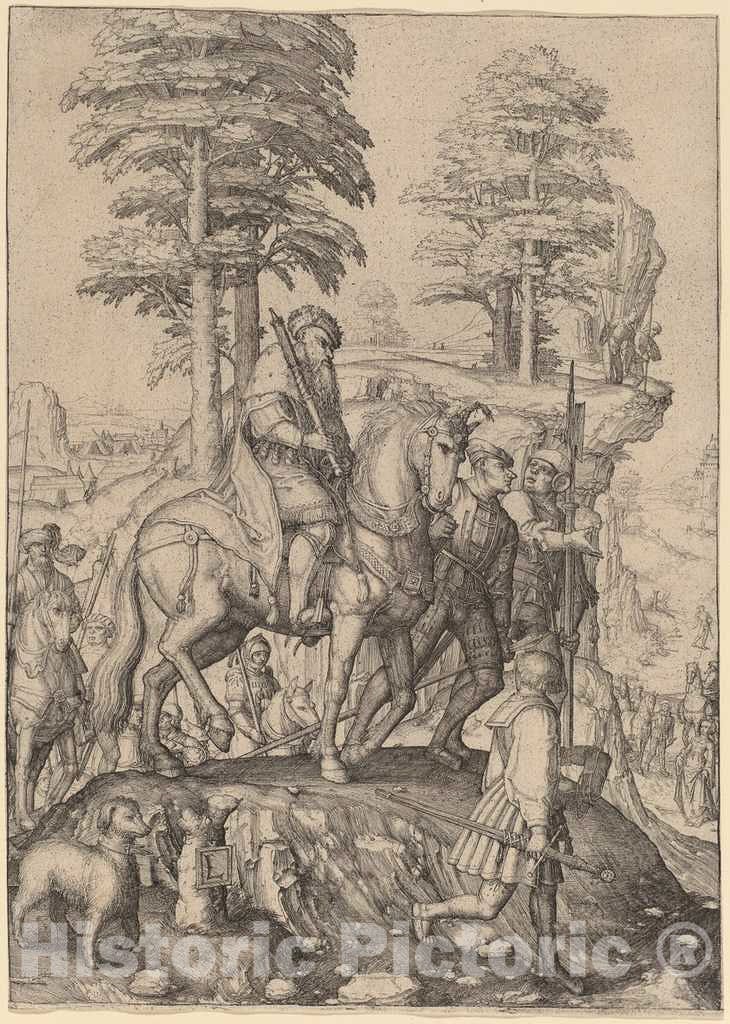 Art Print : Lucas Van Leyden, Abigail and David, in or Before 1508 - Vintage Wall Art