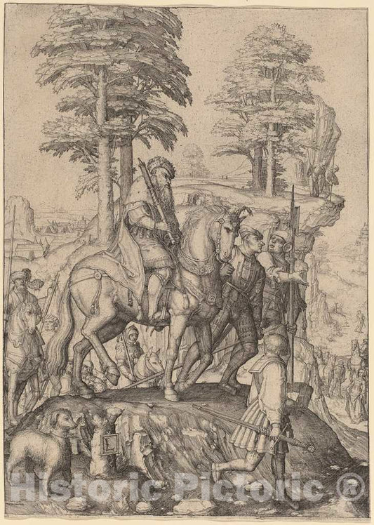 Art Print : Lucas Van Leyden, Abigail and David, in or Before 1508 - Vintage Wall Art