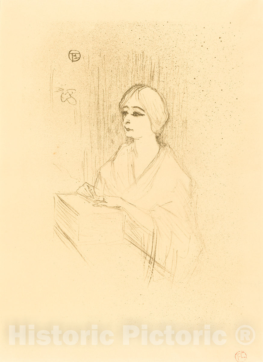 Art Print : Henri de Toulouse-Lautrec, Yahne in His Box (Yahne Dans sa Loge), 1895 - Vintage Wall Art