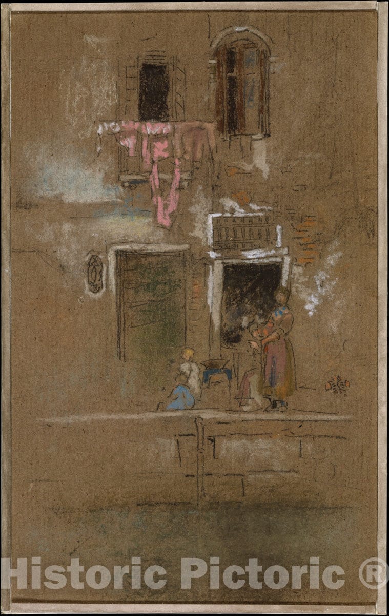 Art Print : James McNeill Whistler - Note in Pink and Brown : Vintage Wall Art