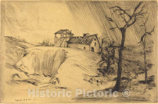 Art Print : Alphonse Legros, Brick-Works (La Briqueterie) - Vintage Wall Art