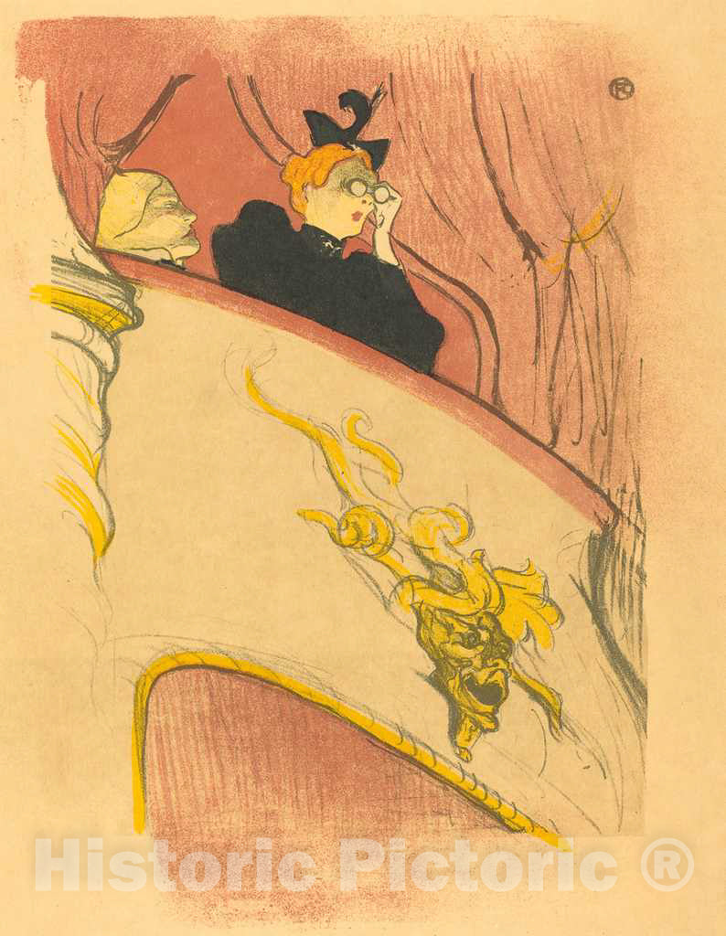 Art Print : Henri de Toulouse-Lautrec, Loge with The Gilt Mask (La Loge au mascaron dorÃ©), 1893 - Vintage Wall Art