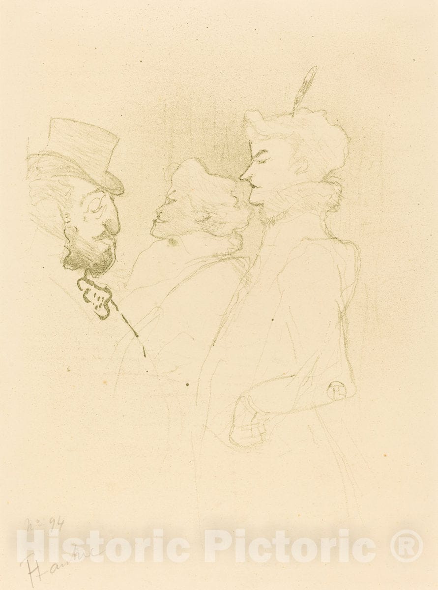 Art Print : Henri de Toulouse-Lautrec, Why Not?.Once is Not a Habit (Pourquoi pas?.Une fois N'est pas coutume), 1893 - Vintage Wall Art