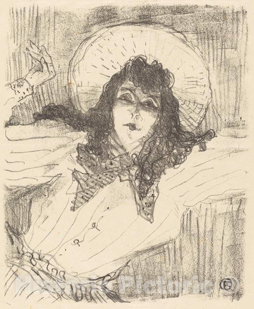 Art Print : Henri de Toulouse-Lautrec, Eva LavalliÃ¨re, 1896 - Vintage Wall Art