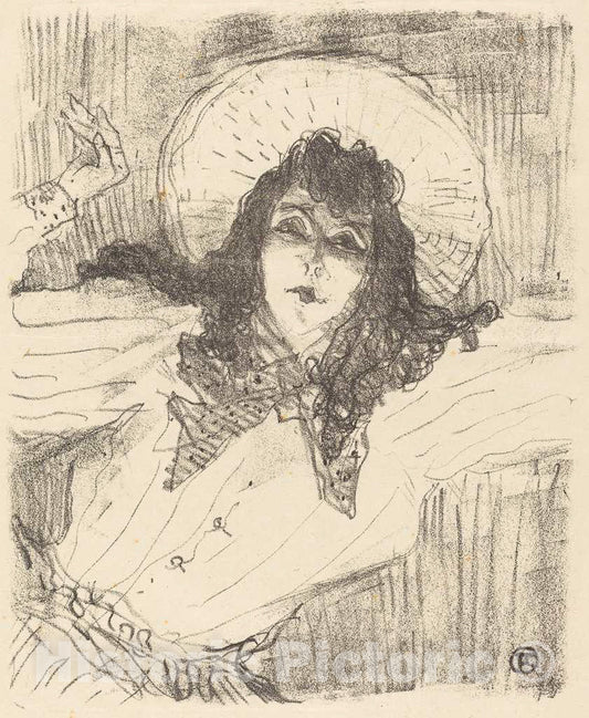 Art Print : Henri de Toulouse-Lautrec, Eva LavalliÃ¨re, 1896 - Vintage Wall Art