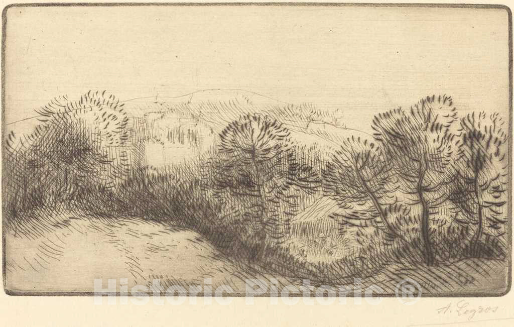 Art Print : Alphonse Legros, Near The Woods (Pres du Bois) - Vintage Wall Art