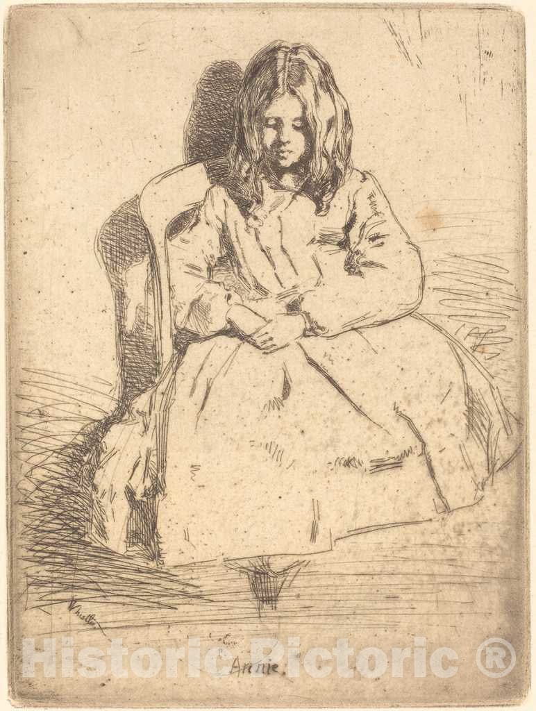 Art Print : James McNeill Whistler, Annie Seated, 1858 - Vintage Wall Art