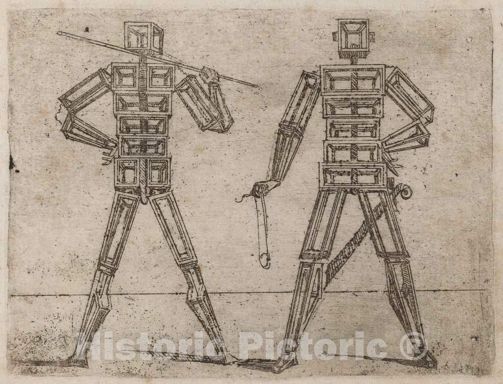 Art Print : Giovanni Battista Bracelli, from Bizzarie di varie Figure, 1624 - Vintage Wall Art