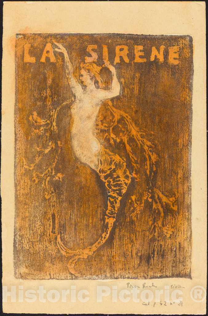 Art Print : Roche, Sirene (Hippocampe), 1896 - Vintage Wall Art