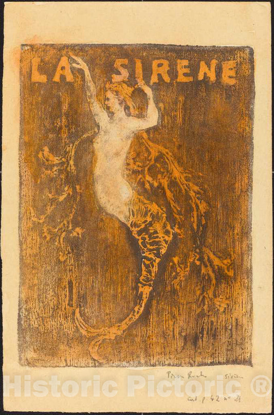 Art Print : Roche, Sirene (Hippocampe), 1896 - Vintage Wall Art