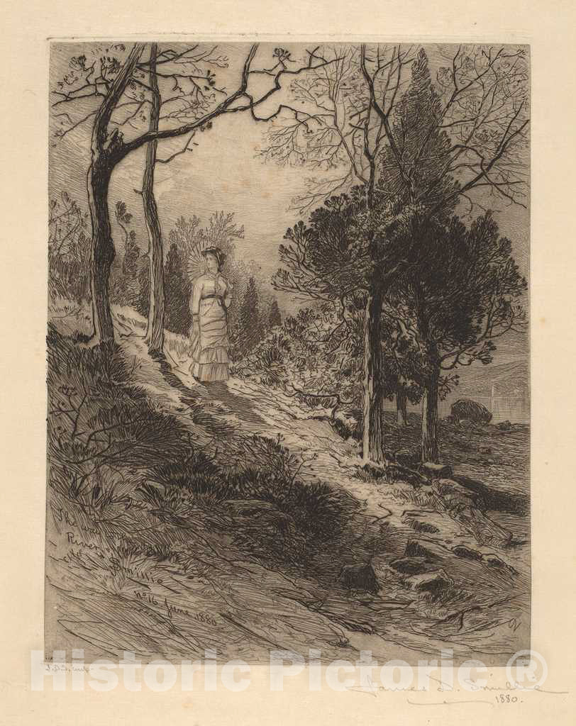 Art Print : Smillie, The Way to The River, 1880 - Vintage Wall Art