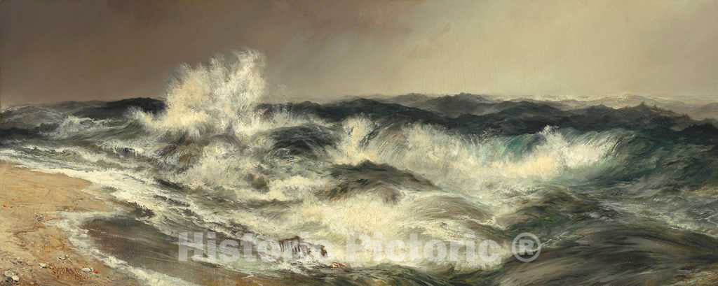 Art Print : Thomas Moran, The Much Resounding Sea, 1884 - Vintage Wall Art