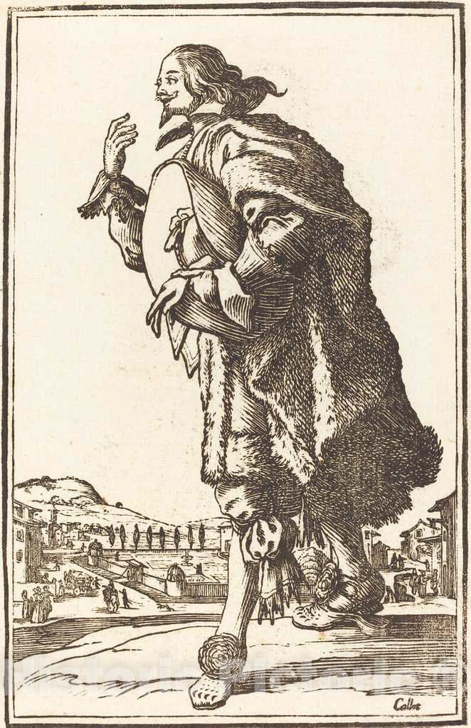 Art Print : Jacques Callot, Noble Man with Felt Hat, Bowing - Vintage Wall Art