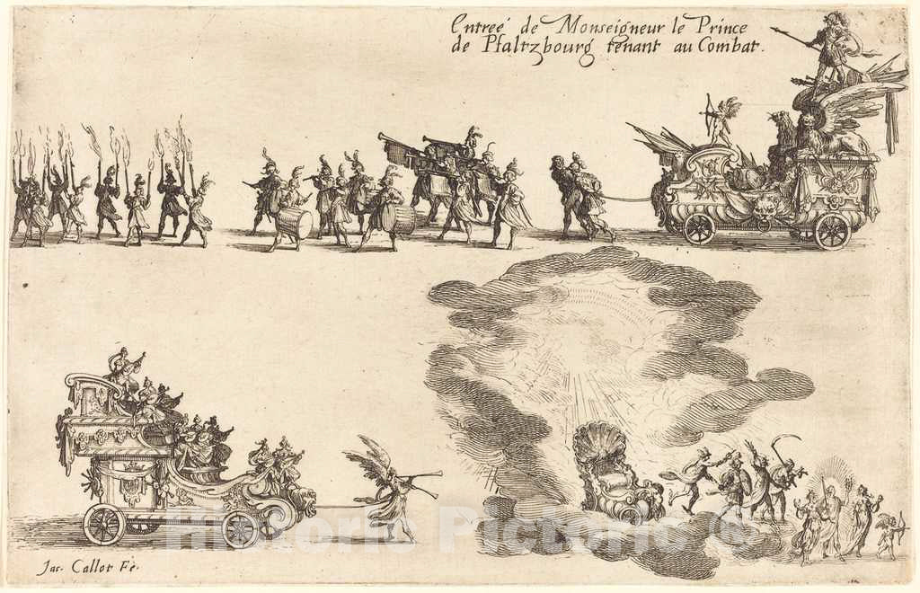 Art Print : Jacques Callot, Entry of The Prince of Pfaltzbourg, 1627 - Vintage Wall Art