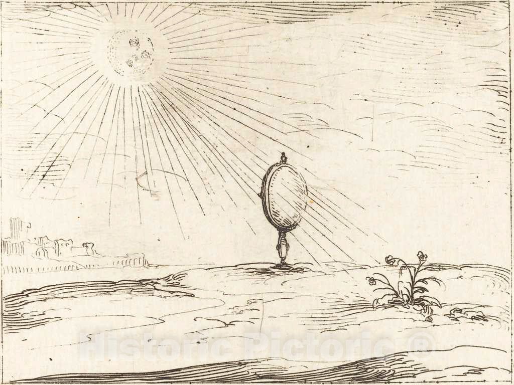 Art Print : Jacques Callot, Rays of The Sun - Vintage Wall Art