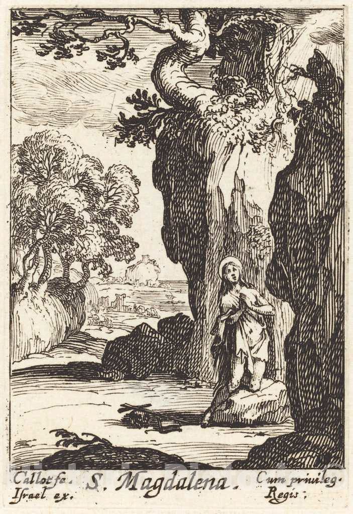 Art Print : Jacques Callot, Saint Mary Magdalene - Vintage Wall Art