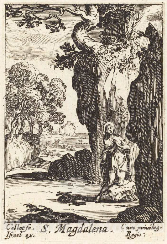 Art Print : Jacques Callot, Saint Mary Magdalene - Vintage Wall Art